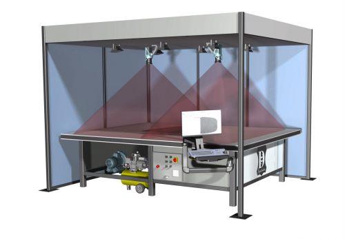 Selection of the equipment to support system for digitization of entire, natural, industrially processed animal leather in order to detect defects.